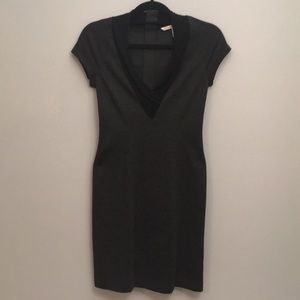 Short Sleeve Gray & Black French Connection Dress
